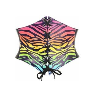 🦋B2G1🦋DAISY CORSETS Lavish Rainbow Animal Print Lace-Up Corset Belt Cincher